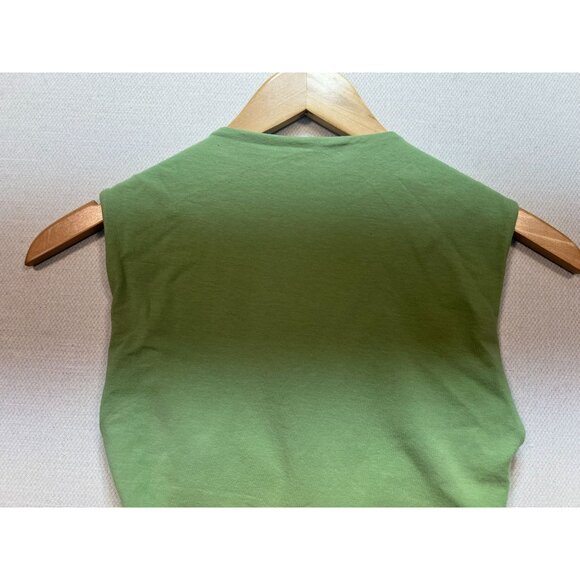 Abercrombie & Fitch Women's Side Ruched Luxe Open Neck Top Sleeveless Sz M Green - Picture 11 of 12